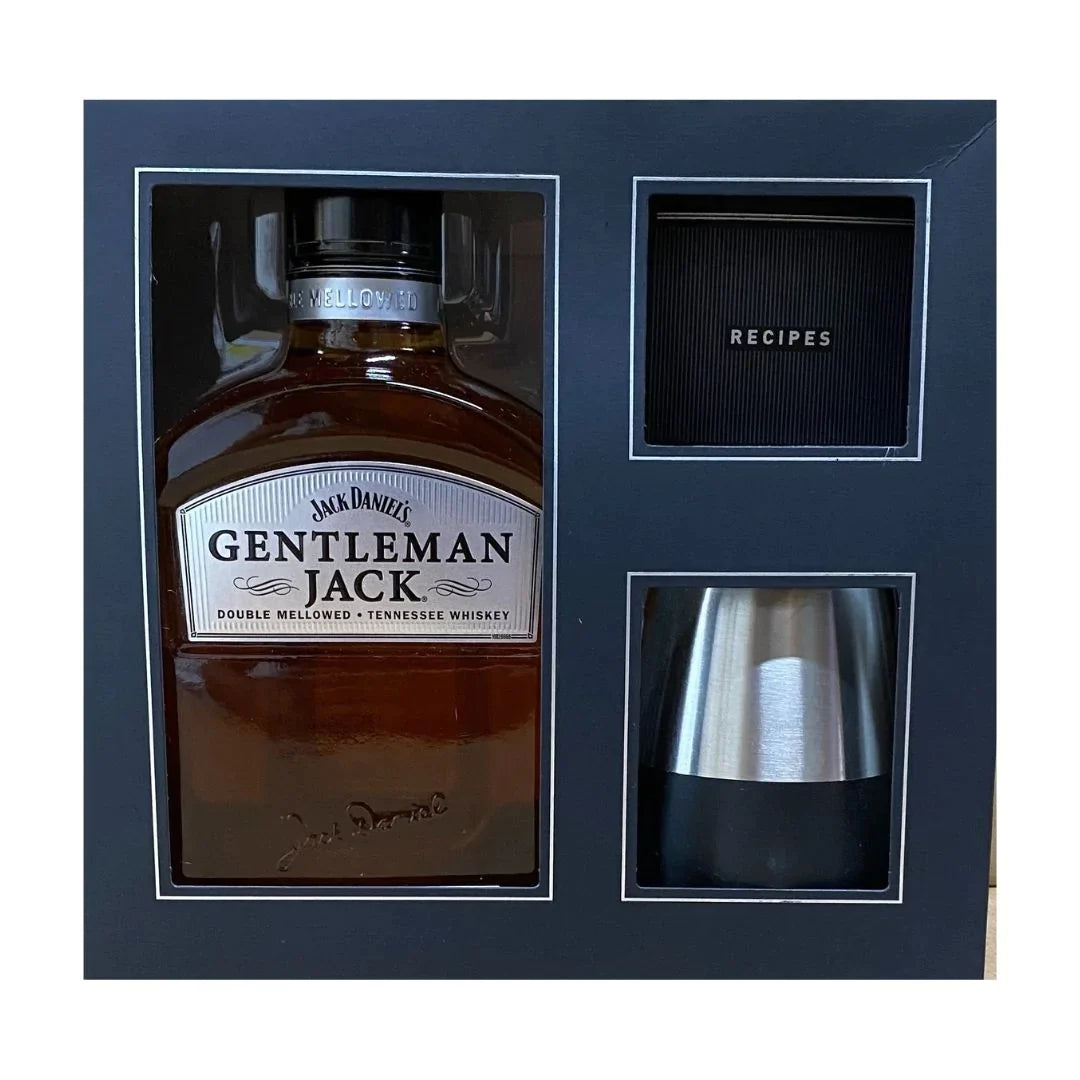 Gentleman Jack Whiskey Gift Set w/ Cocktail Recipe Shaker