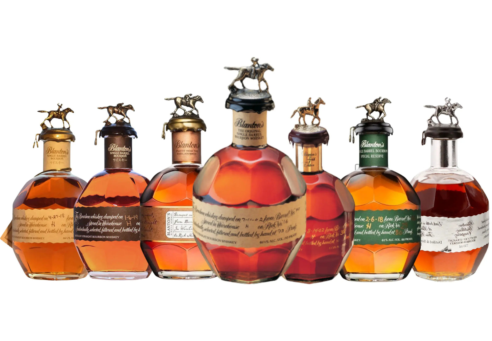 Full Lineup from Buffalo Trace's Blanton's Bourbon Whiskey