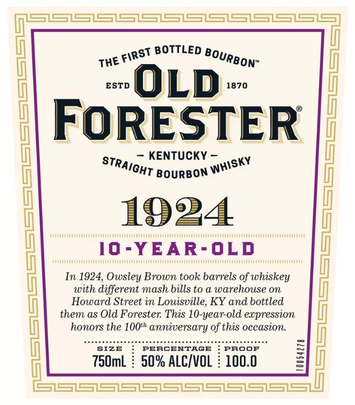 Old Forester 1924 10 Year Old Kentucky Straight Bourbon Whiskey