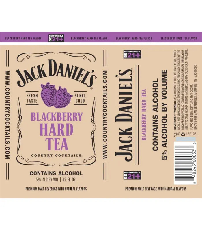 Jack Daniel's Country Cocktails Blackberry Hard Tea | The Barrel Tap