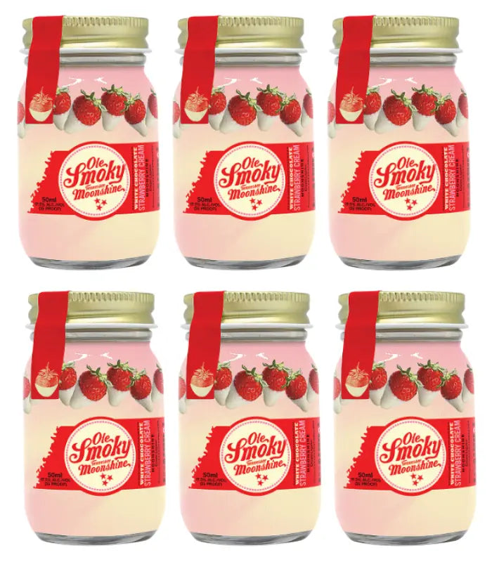 Ole Smoky White Chocolate Strawberry Cream Moonshine Minis 6 x 50mL