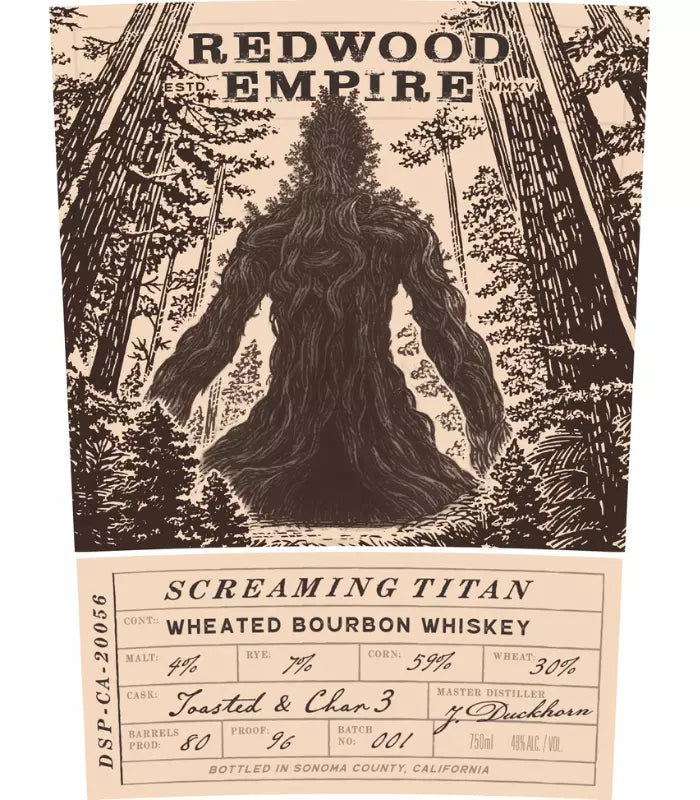 Redwood Empire Screaming Titan Wheated Bourbon Whiskey 750mL