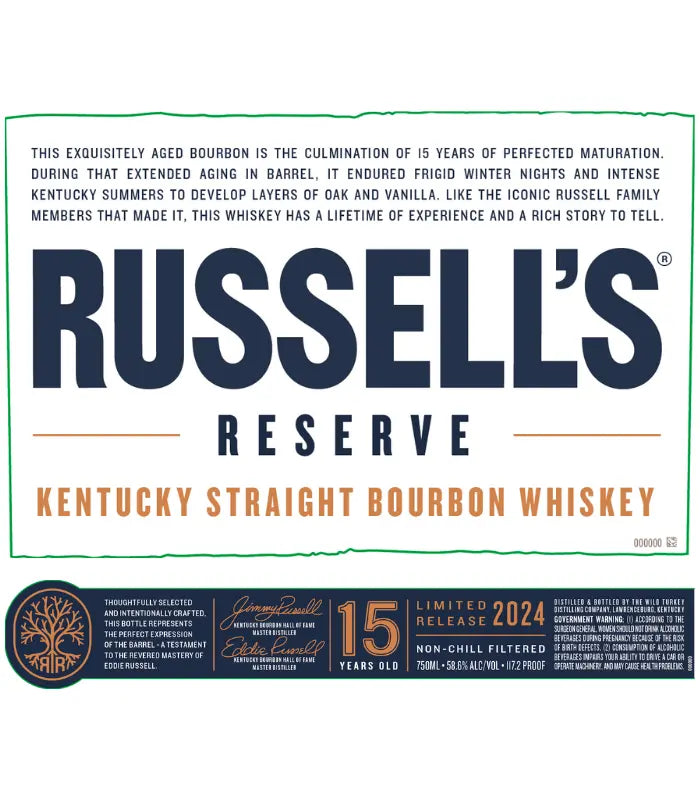 Russell's Reserve 15 Year Old Limited Release Bourbon 750mL