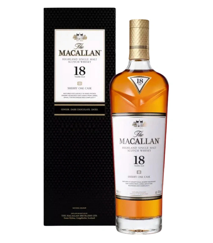 Buy The Macallan 18 Year Old Sherry Oak 750mL Online - The Barrel Tap Online Liquor Delivered